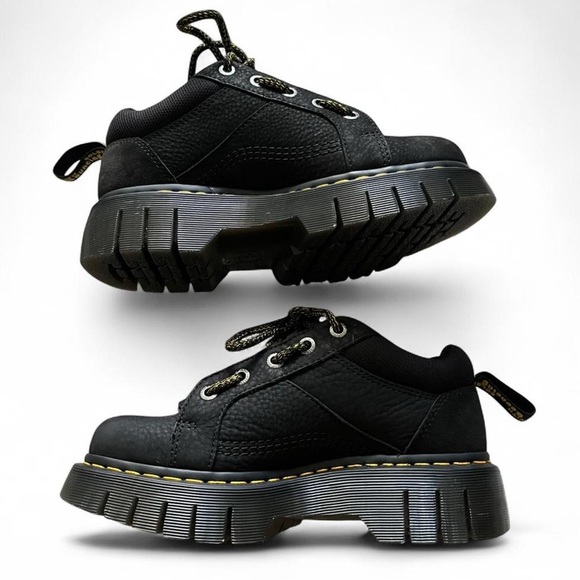 Dr. Martens Shoes - NWOT Rare Dr. Martens Woodard Zip Black Genuine Suede Chunky Platform Sneakers
